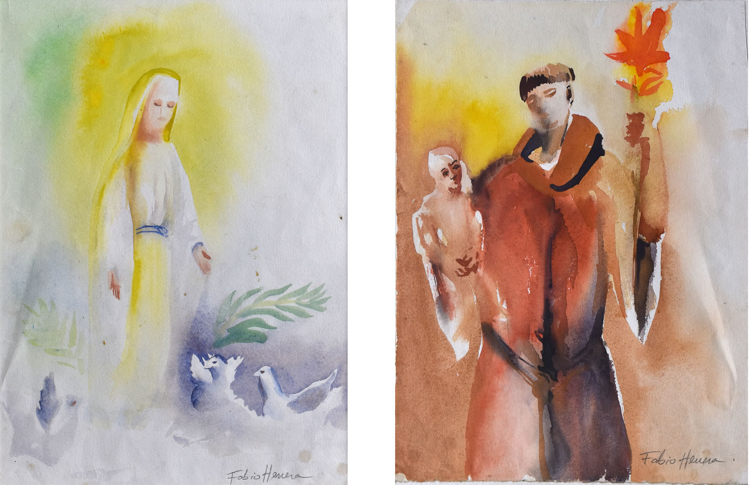 Virgen/santo Obra De Doble Cara